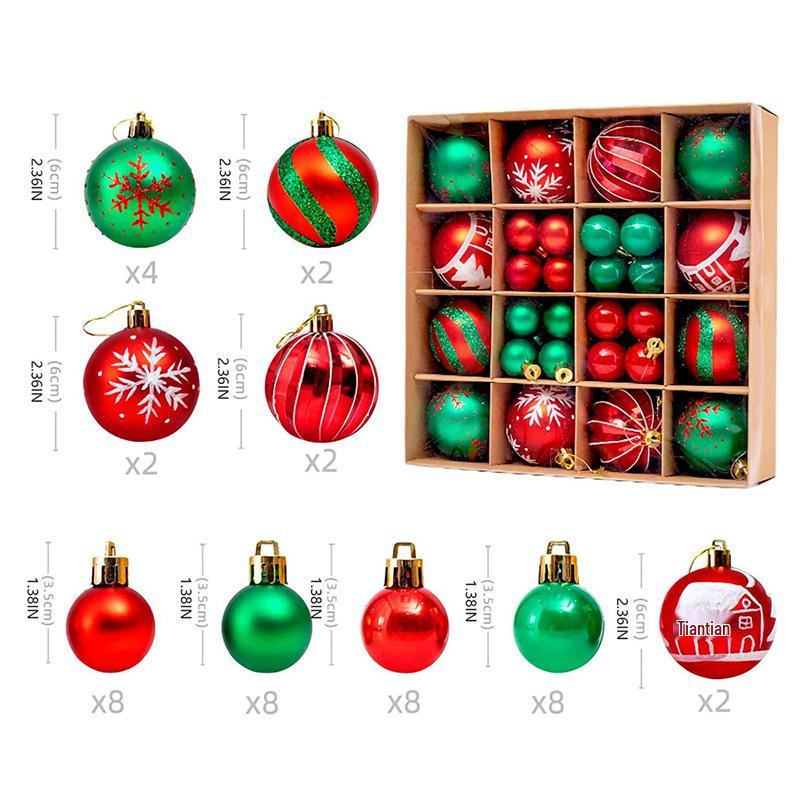 Christmas Tree Ornaments: Holiday Party Decor Ball Set with Gift Box
