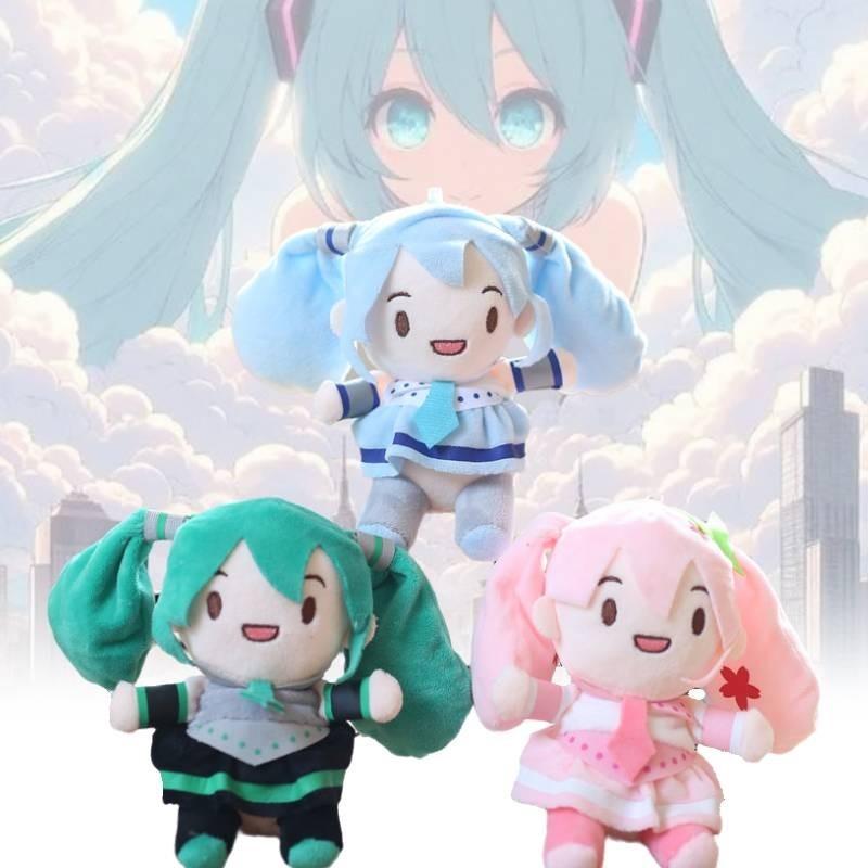 Adorable Cute Hatsune Miku Plush Toy Keychain Pendant Fluffy Cartoon Soft Plush Doll Pink Green Blue
