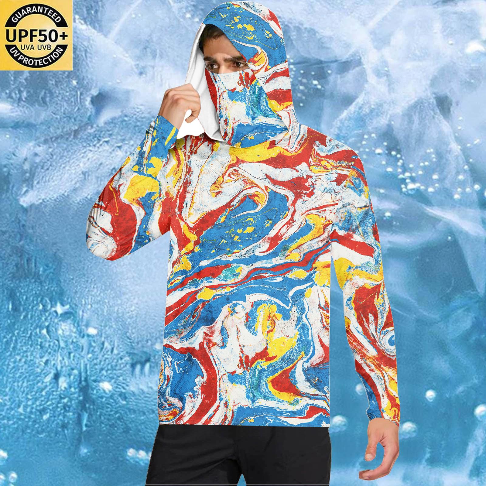 

Long Sleeve Shirts for Men Sun Hoodie Fishing Shirts for Men Hooded Sun Shirts Fishing Hoodie Lightweight Design XL жовтий