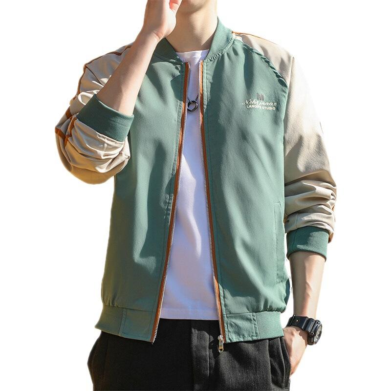 Herrenjacke Frühling und Herbst Oberbekleidung Baseballkragen Kleidung Freizeitjacke Herren