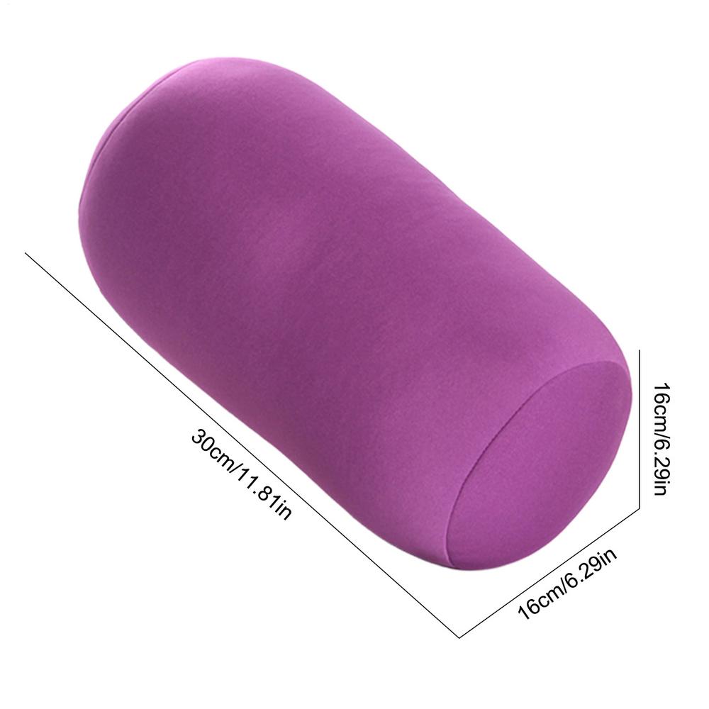 Microbead Pillow Soft Head Pillow Cylindrical Pillow Microbead Back Cushion Roll Pillow Convenient Travel Office Nap Cushion