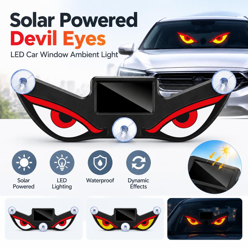 Wiederaufladbare Böser Blick Auto-Licht USB Typ C Saugnapfhalter Dynamische LED-Atmosphärenlampe