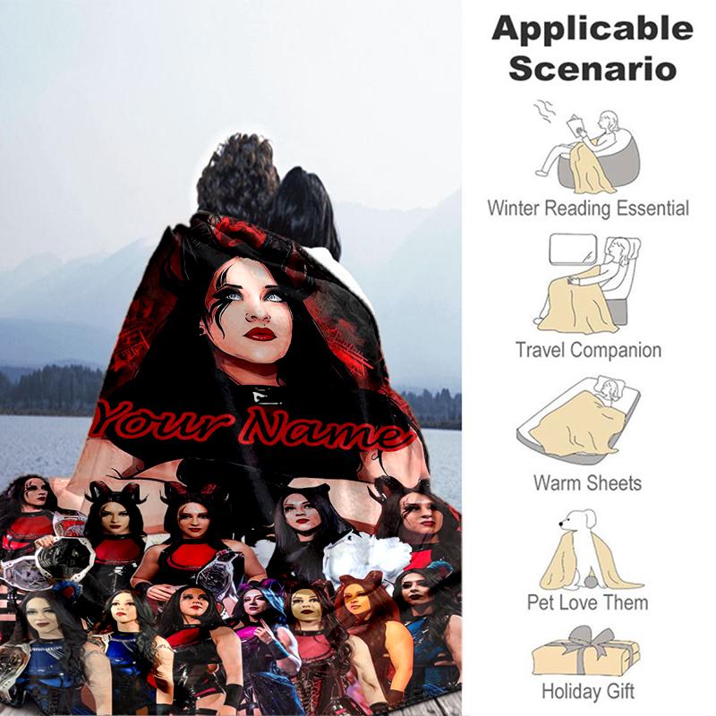 1PC Custom Name Dark Fantasy Collaboration flannel blanket versatile, all-season throw suitable for the living room, bedroom, camping, travel, and gif