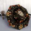 Cat Portrait, Floral FrameThemed Automatic Opening and Closing umbrella 8 Ribs, Suitable for Leisure and Going Out, Outdoor Accessory, Got