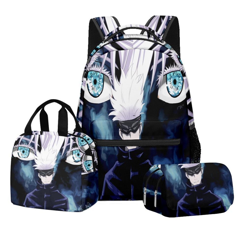 3D Animation Spell Series Primary And Secondary School Students Schoolbag Backpack Lunch Bag Double Pencil Case Three-Piece Set
