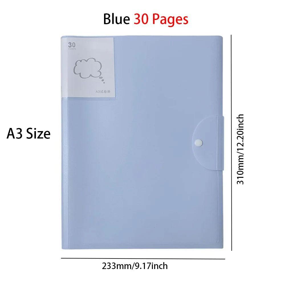 1Pcs Office Supplies A3 Paper File Folder 20/30/40 Pages Art Work Collection Organizer