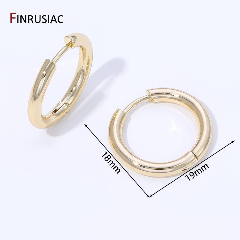 14K Gold Plated Brass Round Hoop Earring For Women Girls Fashion Circle Ring Earrings  Wedding Party Gifts