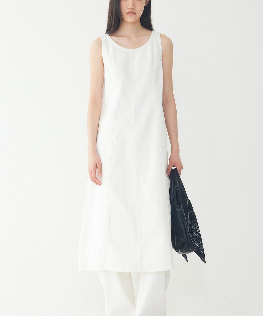 STUDIO TOMBOY Denim Slim Sleeveless Dress_White 9106241203