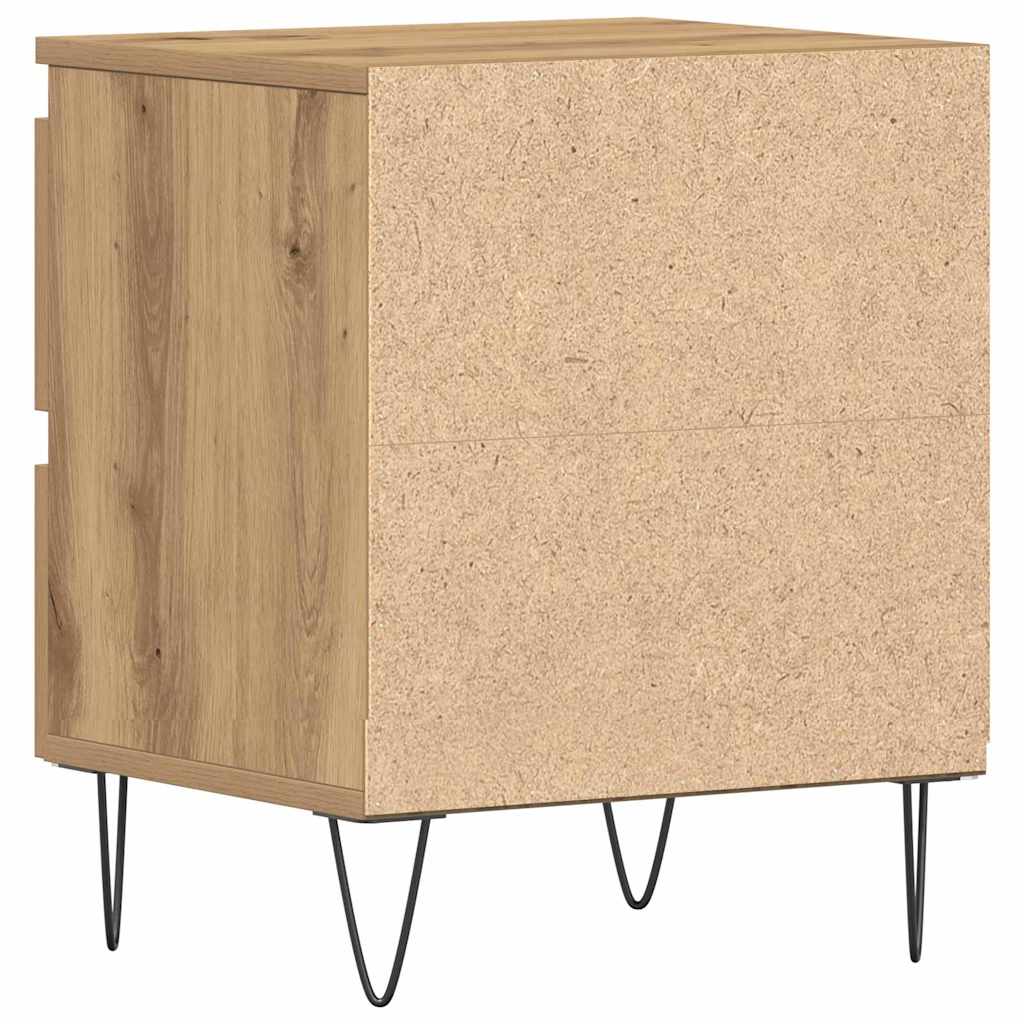 Nightstand Oak Effect Handcrafted 40 x 35 x 50 cm Engineered Wood