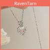 Fashionable Pink Diamond Love Heart Necklace Unique Design O Chain Style Suitable For Girls Wholesale And Retail