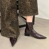 Martin Boot For Women With Waterproof Platform Rubber Sole And Pointed Toe For Autumn Fashion