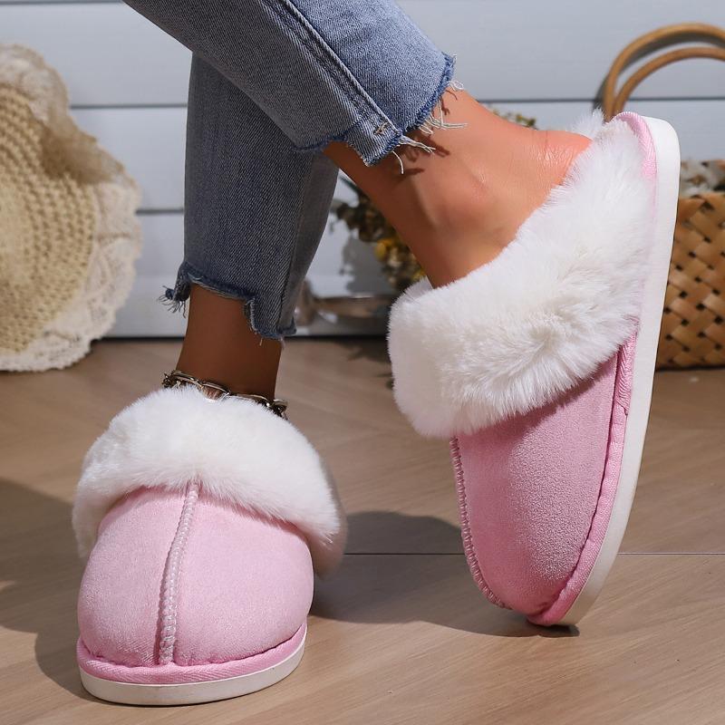 Cotton slippers women's autumn and winter plush home fluff mop head indoor non-slip home cotton slippers