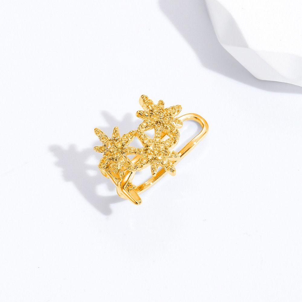Copper Shiny Starry Earbone Clip No Piercing Korean Style Flashing Zircon Star Earrings Fashion Jewelry Cartilage Clip