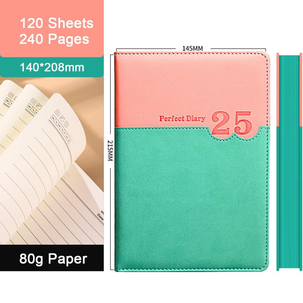 Notatnik biznesowy A5 ze skórzaną klamrą, dziennik spotkań roboczych, notatnik przedmiotowy ucznia, pogrubiony pamiętnik, liniowane strony, dziennik podróży