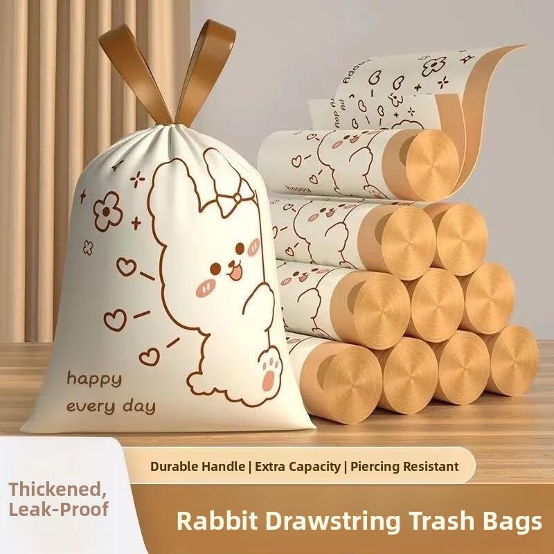 Cute Rabbit Printed Drawstring Trash Bags
