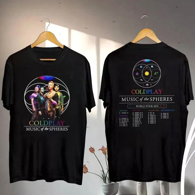 2026 Coldplay Music of the Spheres Tour T-Shirt Coldplay Band 2026 Concert Col XXXXL