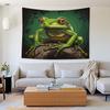 Buyidec Wandteppich grüne Frosch Wandmalerei