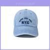 Boné de Beisebol Nyc Denim Com Letras Bordadas Ajustável Proteção Solar Para Homens e Mulheres