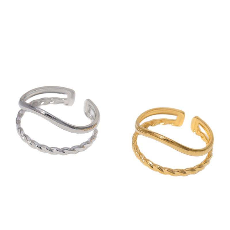 18 Karat Goldfarbener Verstellbarer Edelstahlring – Schickes, Vielseitiges, Modisches Handschmuckstück für Damen