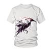 Camiseta con estampado de cuervos en 3D, diseño de pájaro y cuervo, ropa de calle Harajuku, Tops de gran tamaño para hombres y mujeres, pantalón corto informal de moda de verano de manga