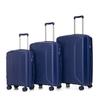 20"/24"/28" 3-Piece PP Spinner Luggage Set – Sizes with Side Handles, Hanging Hooks & Protective Feet – Integrated Combination Lock(Blue)