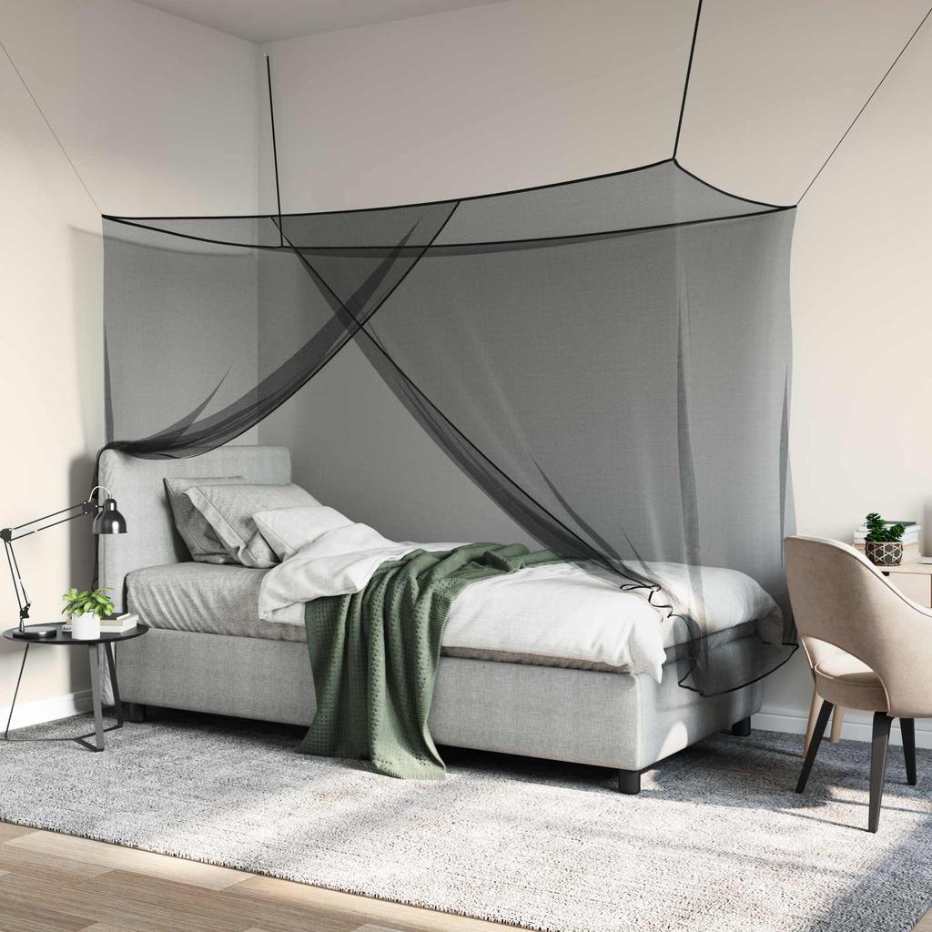 Mosquito Net for Bed 156 Meshes Black 220 x 100 x 150 cm