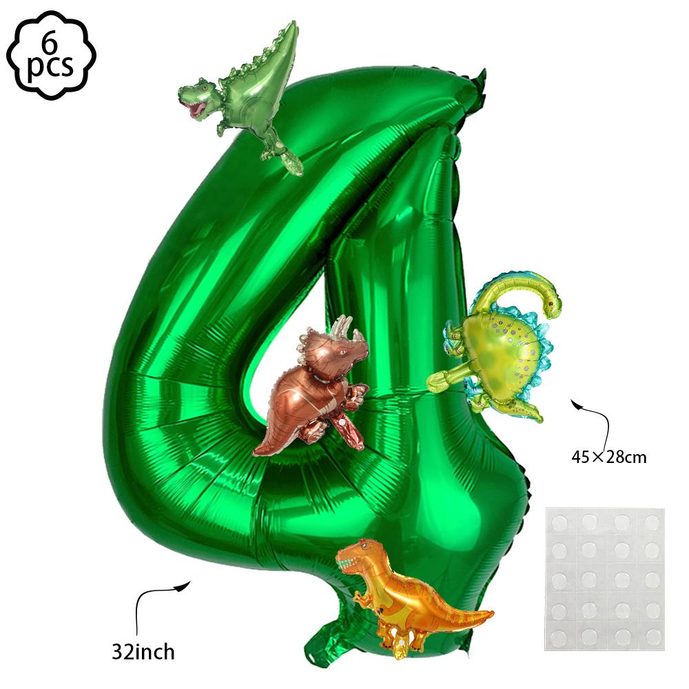 6pcs Dinosaur Theme Balloon Dinosaur birthday Balloon Number Balloon set birthday decor Dinosaur birthday party decoration