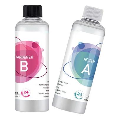 Double Bottle Epoxy Resin Solution for Detailed Artwork Safe Formula Prevents Yellowing Waterproof Designs Use