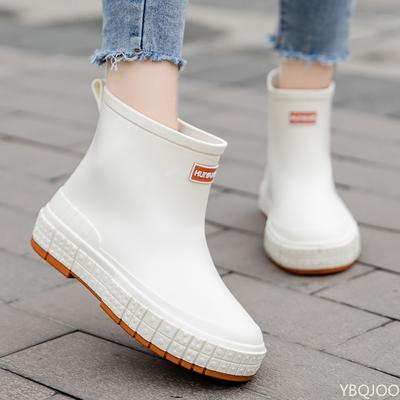 Nauji moteriški lietaus batai Madingi neslystantys guminiai batai Lengvi vandeniui atsparūs lietaus batai Vienspalviai moteriški darbo batai Zapatos