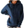 Women's Fashion Leisure Solid Color Pocket Long Sleeve Hooded Pullover Top