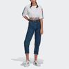 adidas Originals Primeblue Tricolor Crop Tops Women's White Crew Neck Moderate GN6979