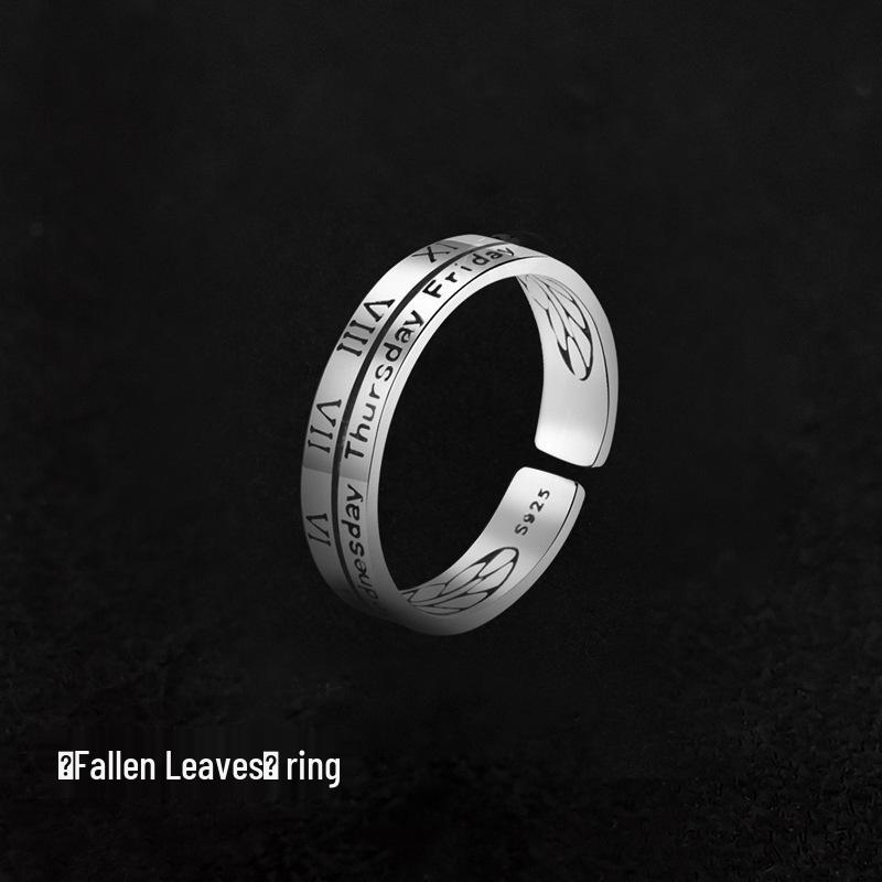 Men's Stackable Vintage Distressed Open Finger Smile Ring Anti-Thai Silver.