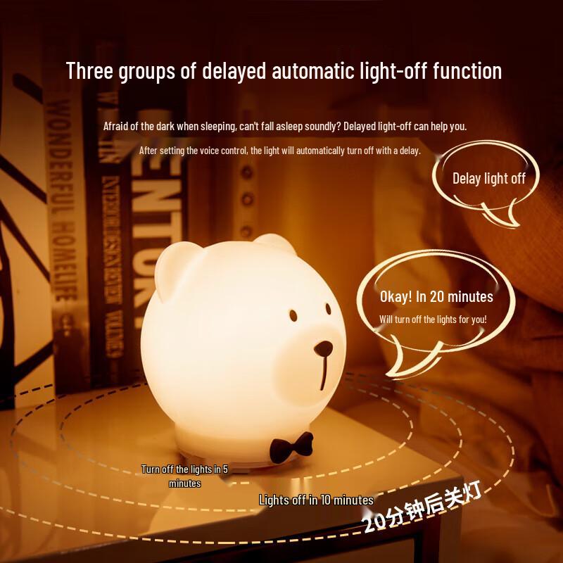 Cute Offline Voice Control Rechargeable Kids Night Light