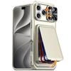 Flip Card Holder Sliding Camera Cover PC Hybrid TPU Phone Case