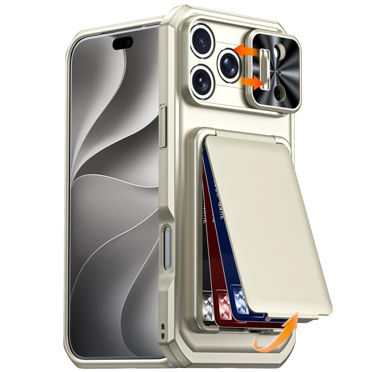 Flip Card Holder Sliding Camera Cover PC Hybrid TPU Phone Case