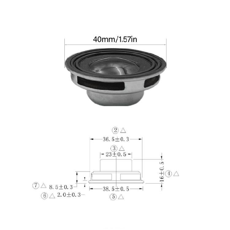 40mm Thin 22mm 4Ohm 3W Magnetic Enclosure Speaker With 85dB SPL Output Optimized For Space Constrained Sound Projects