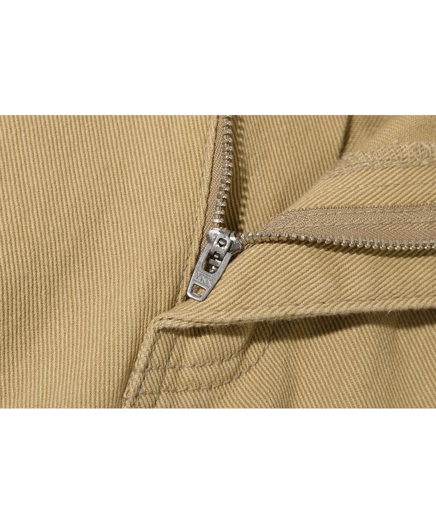BASEMOMENT Cinch Back Curved Washed Twill Pants Beige