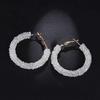 Fashion Crystal Hoop Earrings For Women Geometric Round Rhinestone Statement Earrings Shiny Jewelry Gift Accessories