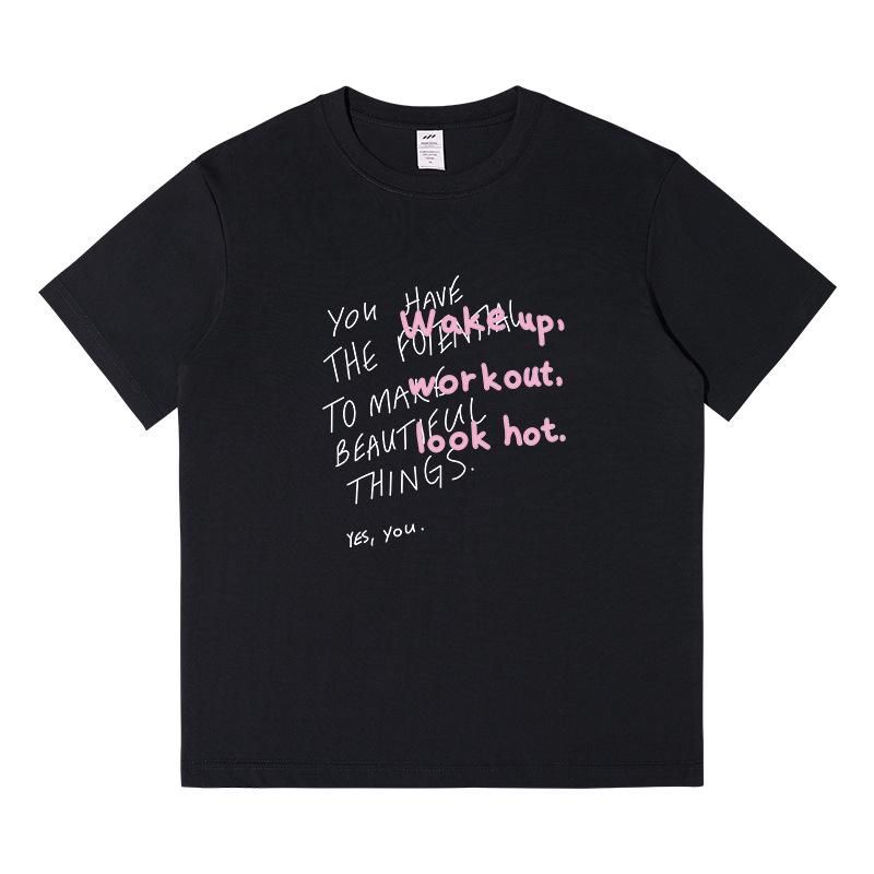 Trendy Women's Loose-Fit Cotton Short-Sleeve T-Shirt with Chic Print Design