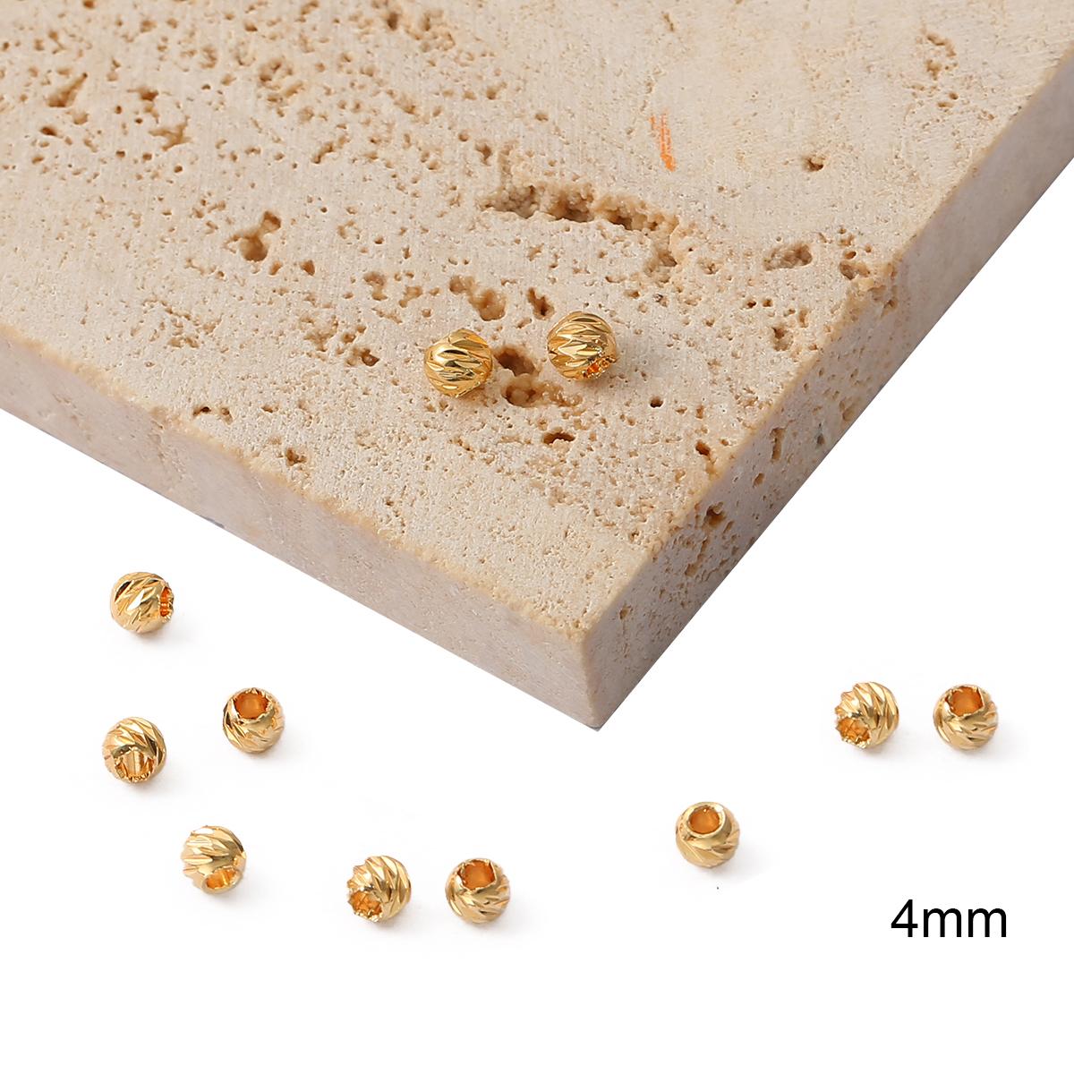 

10/20 шт. медные бусины с покрытием DIY ожерелье браслет серьги материалы для изготовления ювелирных изделий фурнитура компоненты аксессуары 4mm 20Pcs золотой