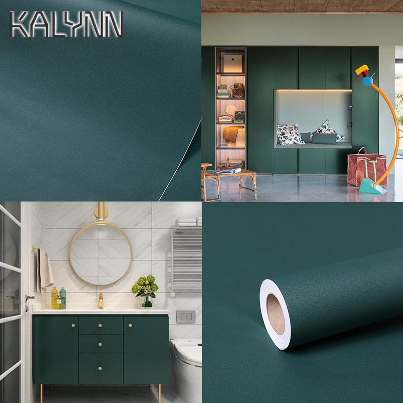 Dark Green Self-Adhesive Wallpaper Bedroom Kitchen Drawer Liner Cabinet Sticker PVC Waterproof Contact Paper Wall Decorate Mural