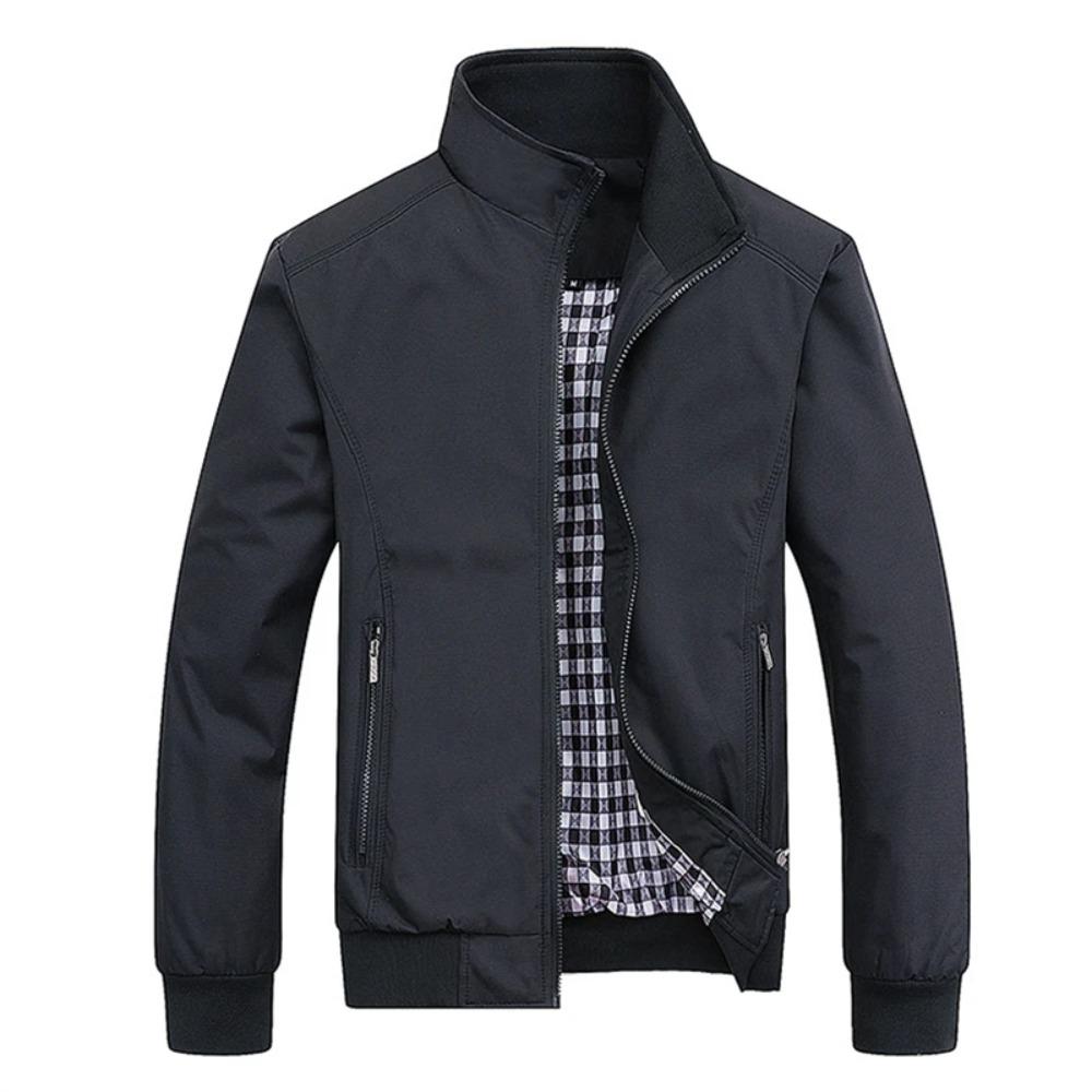 Spring Autumn Casual Solid Fashion Slim Bomber Jacket Men Overcoat Baseball Jackets Men's Jacket Top