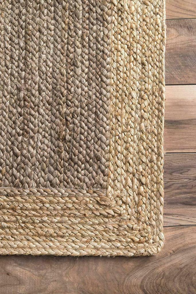 Rectangle Jute Rug Runner Handmade 100% Natural Braided Floor Mat Reversible Rustik