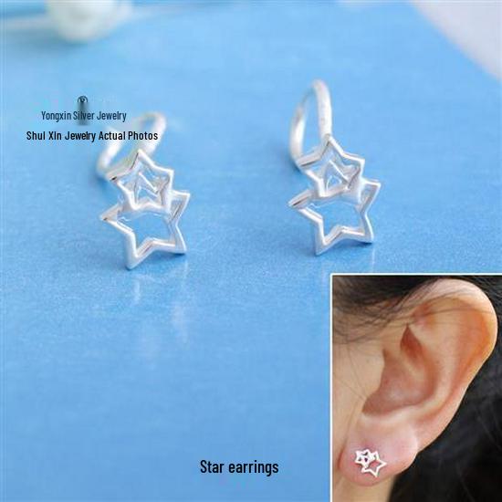 

Женские серьги-пусеты из стерлингового серебра в виде звезды-цилиндра и лошади - Легкая роскошь, нишевый дизайн, серебро 999 пробы 999 Pure Silver