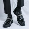 Men Loafers Street Style Classic Thick Sole Platform Height Increase Black Formal Business Wedding Dress Prom Blazers Tuxedo Party Shoes Large Size