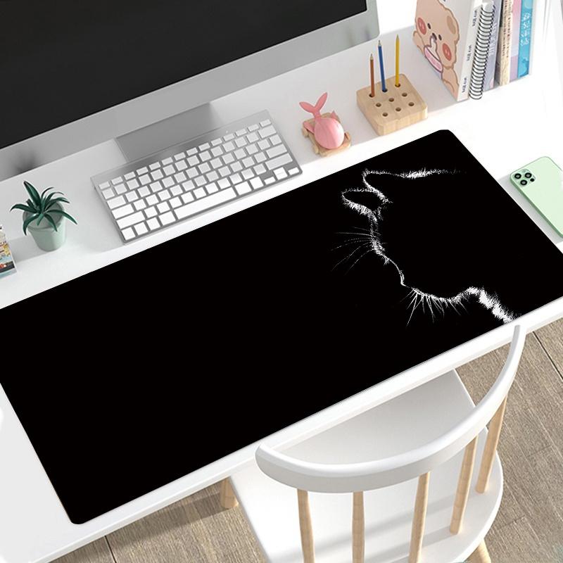 VIKAMA Cartoon Solid Color Mouse Pad Black Stain-Resistant Desk Mat Non-Slip Waterproof Desktop Rug Texas Hold'em Poker Mat