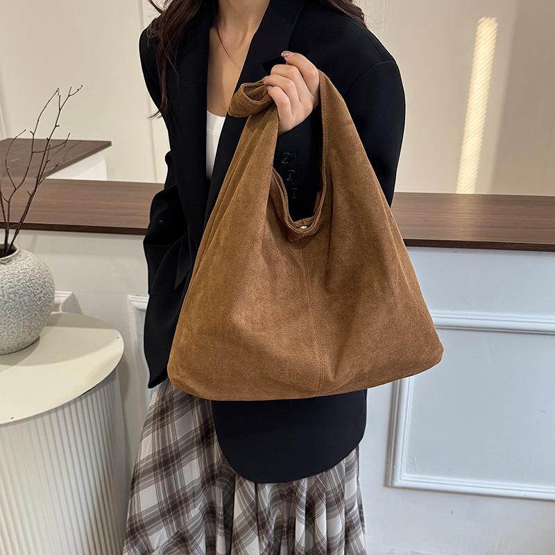 2026 Retro Frosted Suede Mother-Child Shoulder Bag – Large Capacity, Autumn Style