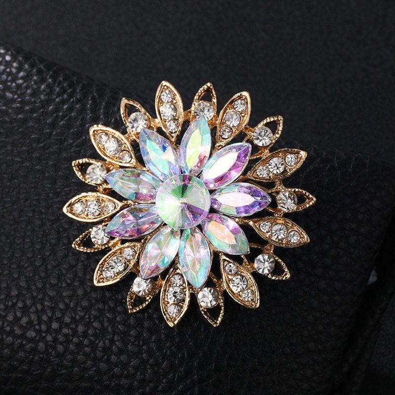 SUNFLOWER Pearl Brooch Pin File Rhinestone Wedding Dress Collar Pin Fashion Fashion Costume Accessories