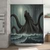 Octopus Bath Curtain SetWaterproof, Non-Slip Shower Curtains for Bathroom Decor Realistic Tentacle Design, Easy Install with Gro