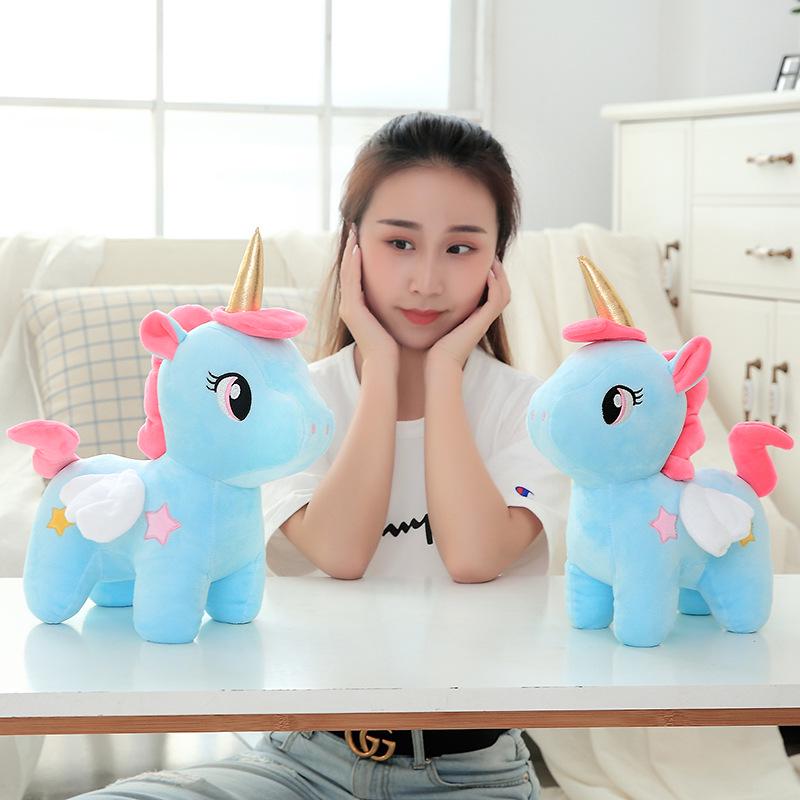 Plush Toy Soft Unicorn Doll Appease Sleeping Pillow Kids Room Decor Toy for Children Pupil Christmas Halloween Present